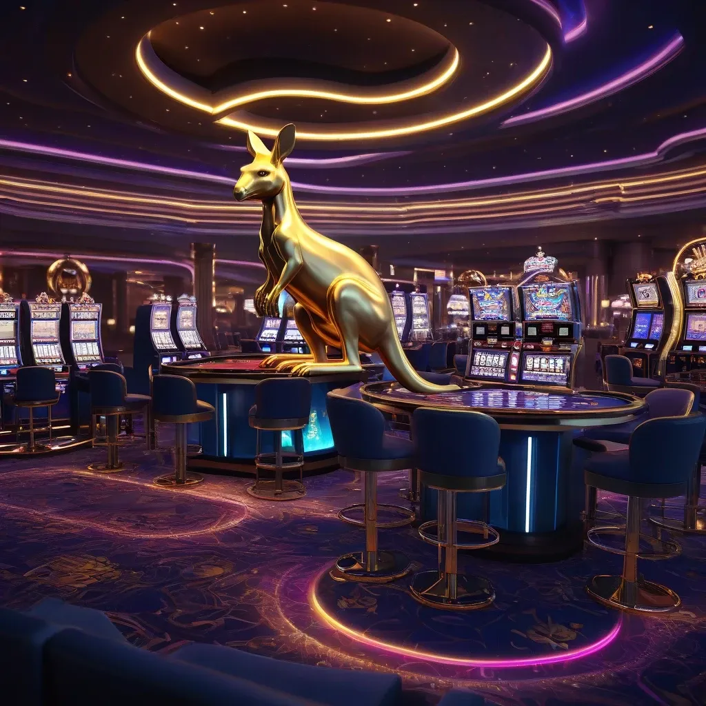 Aussie Casino Neon Lobby